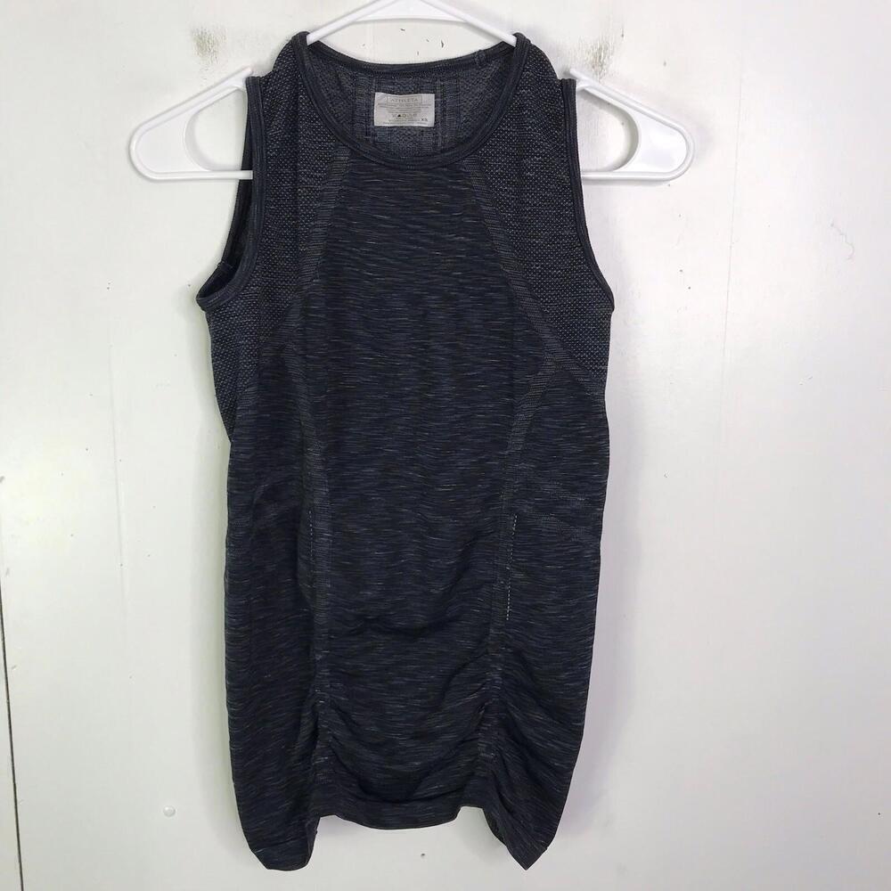 Athleta Top Womens XS Support Compression Tank Yoga Pilates Space Dye Dark Gray